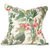 Cream pillow with green leaves and front with pink and blue flowers