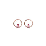 Pink Circle Studs