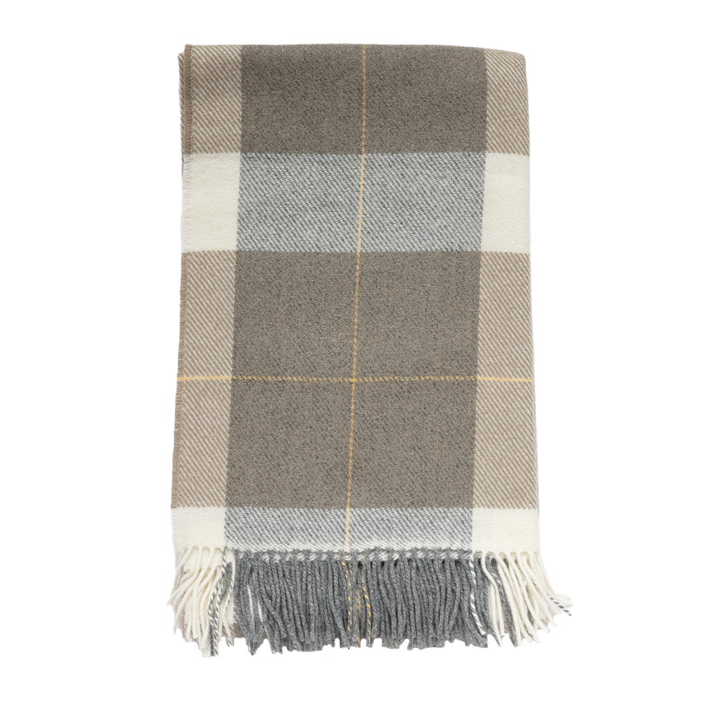 tan plaid throw