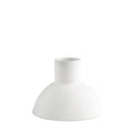 White Ceramic Flat Bulb Vase, Short