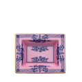 rectangular Azalea Catch all tray. pink with blue designs