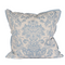 Cream color pillow with blue Damask Pattern and light blue flange