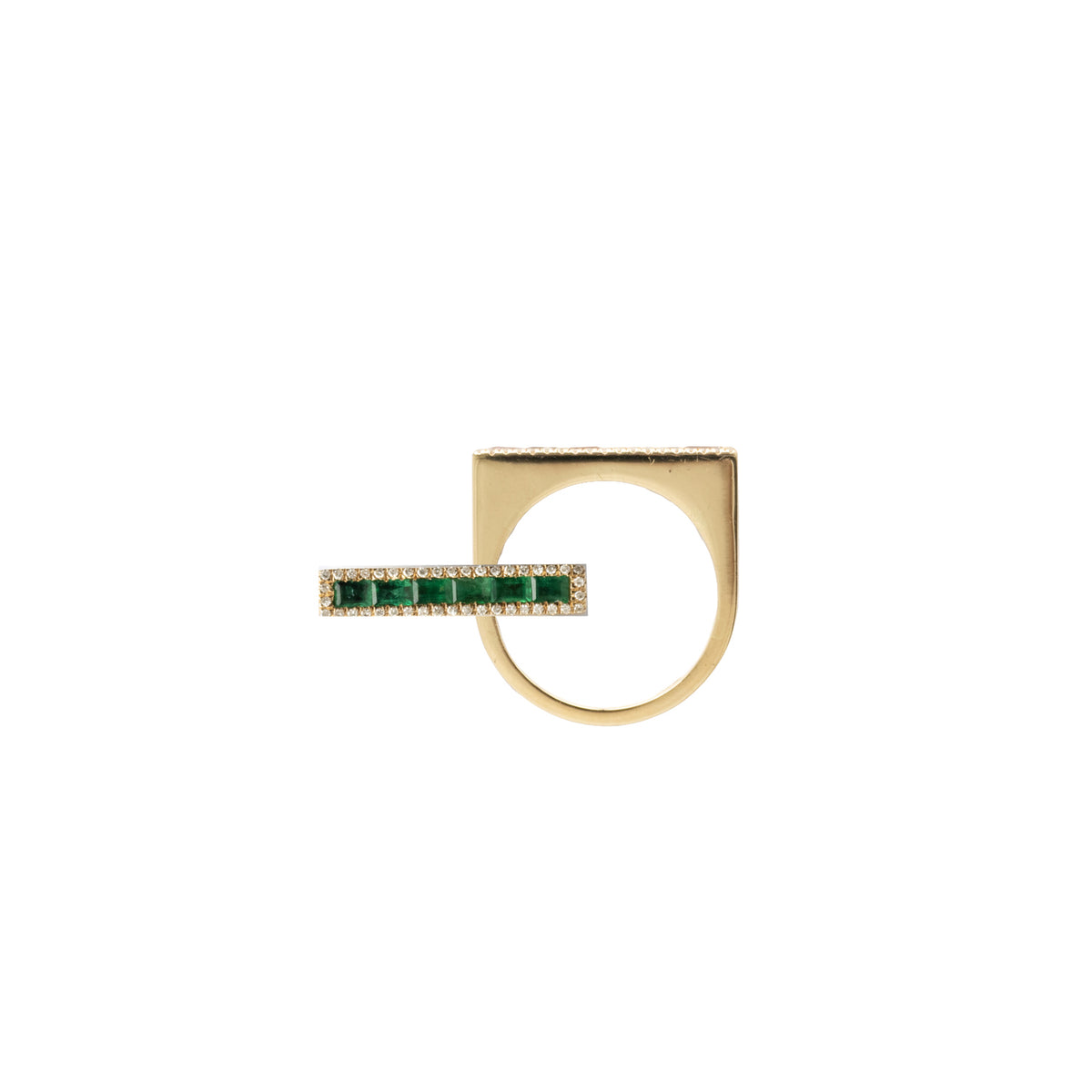 Emerald Bar Ring