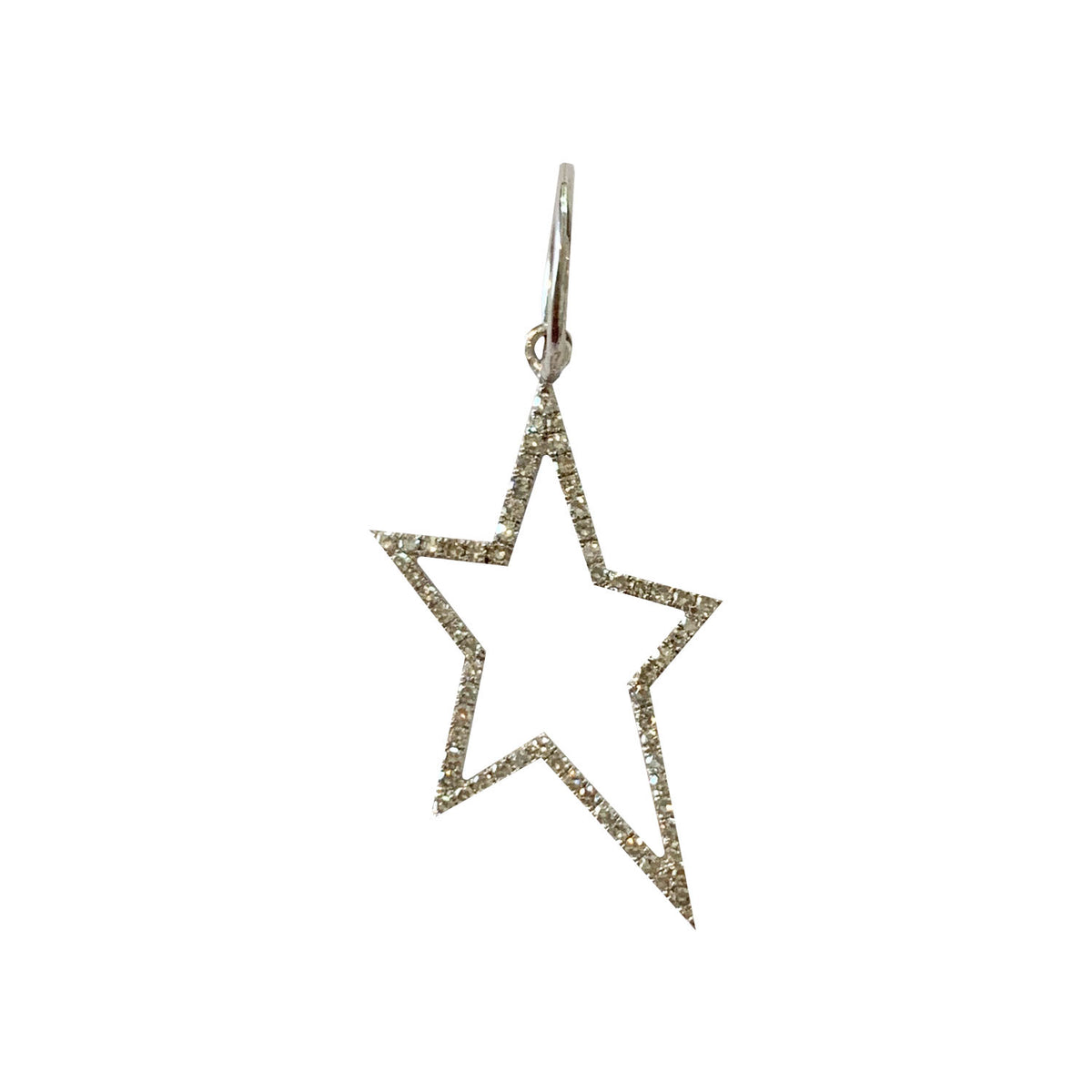 Shooting Star Charm, White Gold