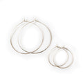 Silver Hammered Hoops, small and large pairs