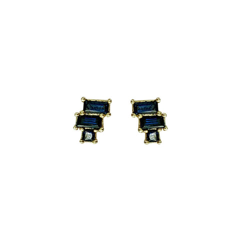 Stacked Sapphire Studs