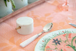 White Salt Cellar with Lid on table cloth