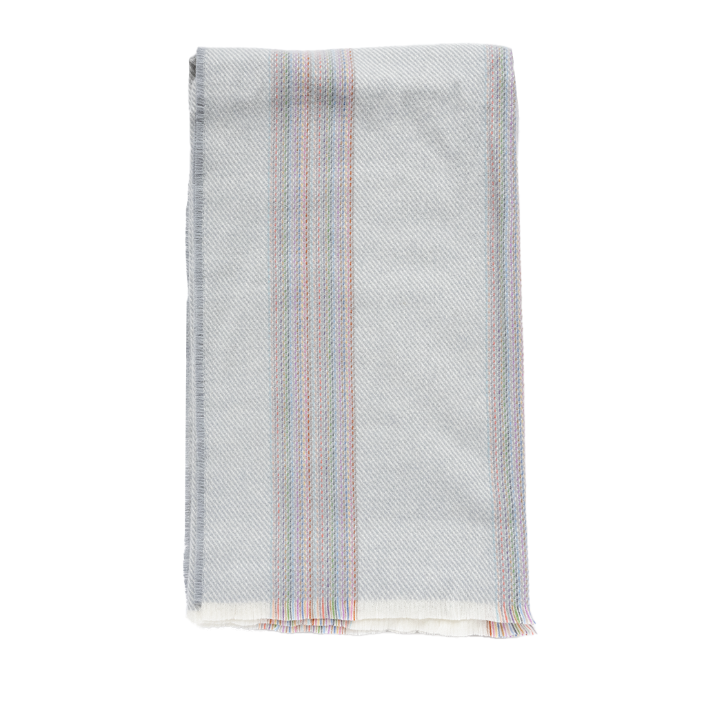 gray striped throw