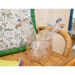 swizzle sticks styled on bar cart