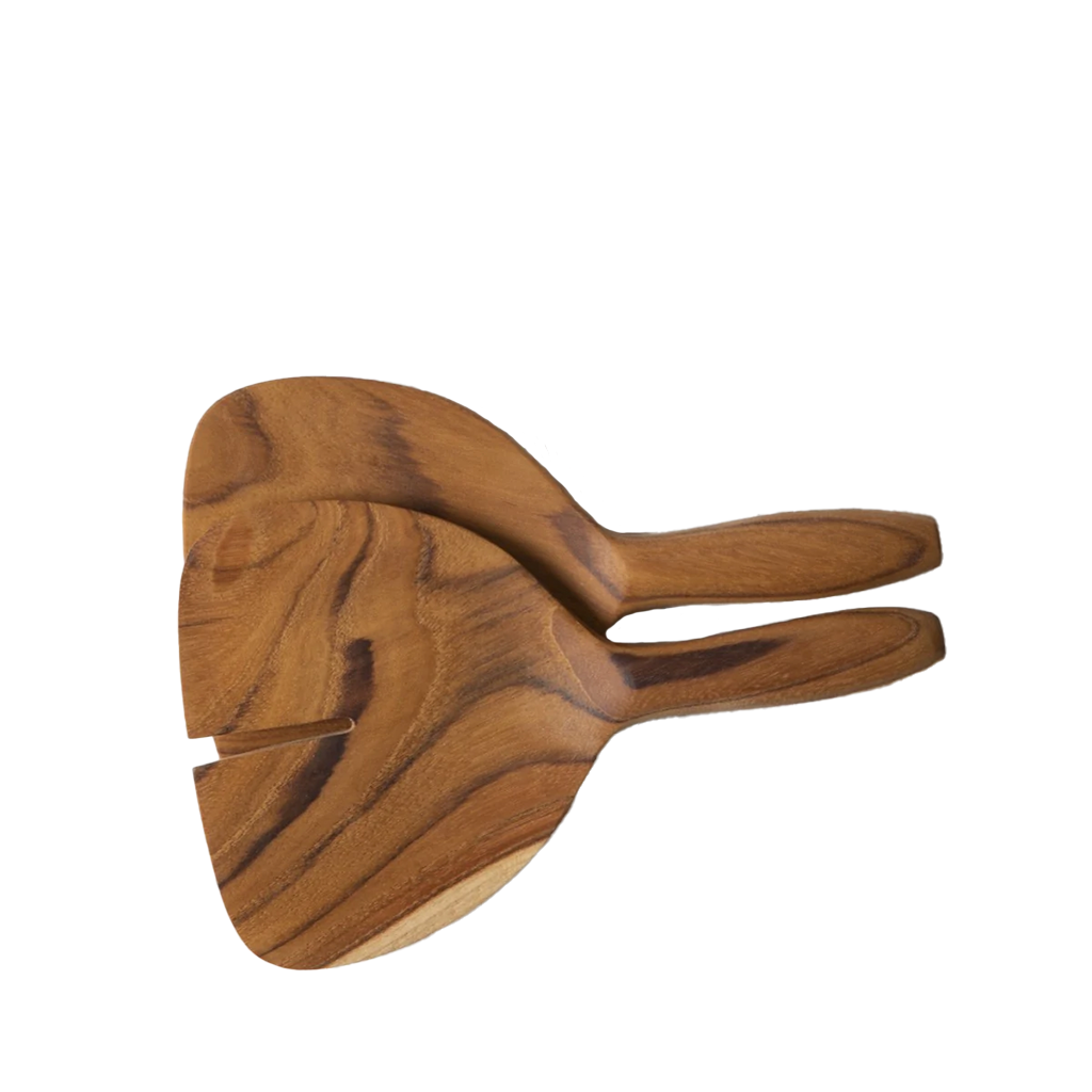 teak wide serve set alternative angle