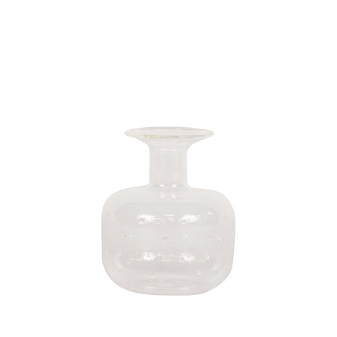 Clear Short Glass Bud Vase with dots