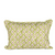 Lumbar pillow displaying green diamond print