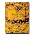 yellow veuve clicquot book with label slightly covered with a powdery picture
