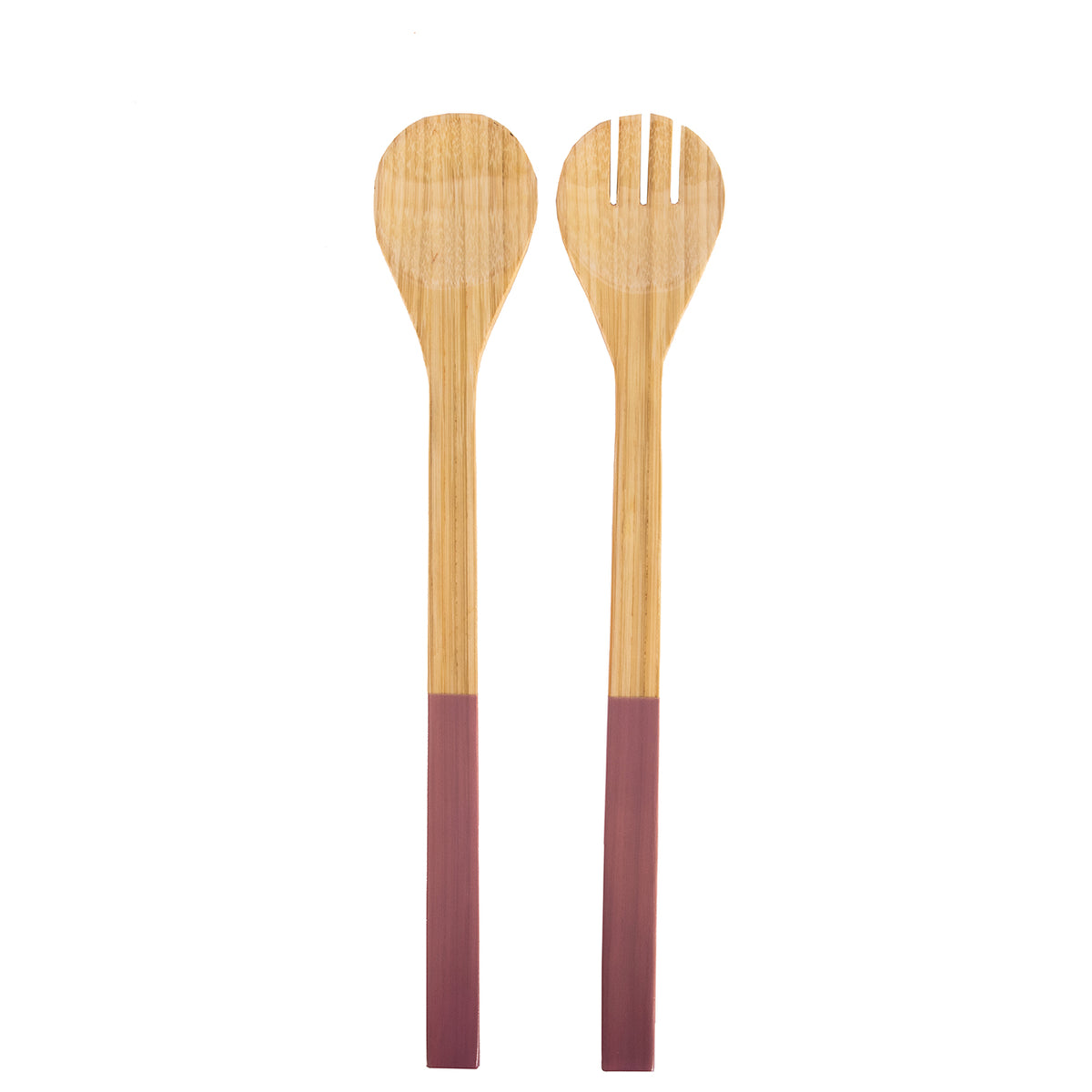 Bamboo Oversized Salad Servers, Lilac