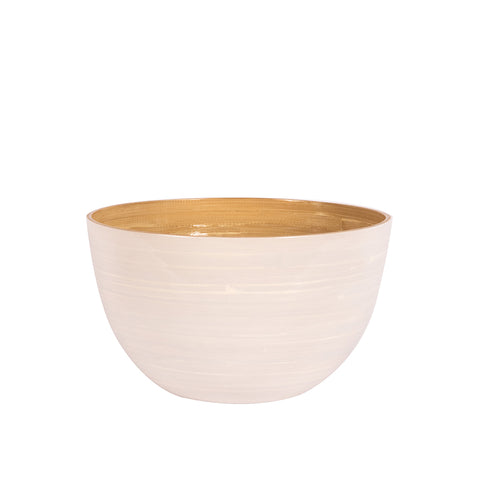 Bamboo Large Serving Bowl, White