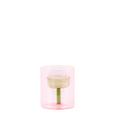 pink tea candle holder with green center