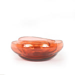 Burnt Orange Glass Large Stacking Bowl with various sizes stacked inside