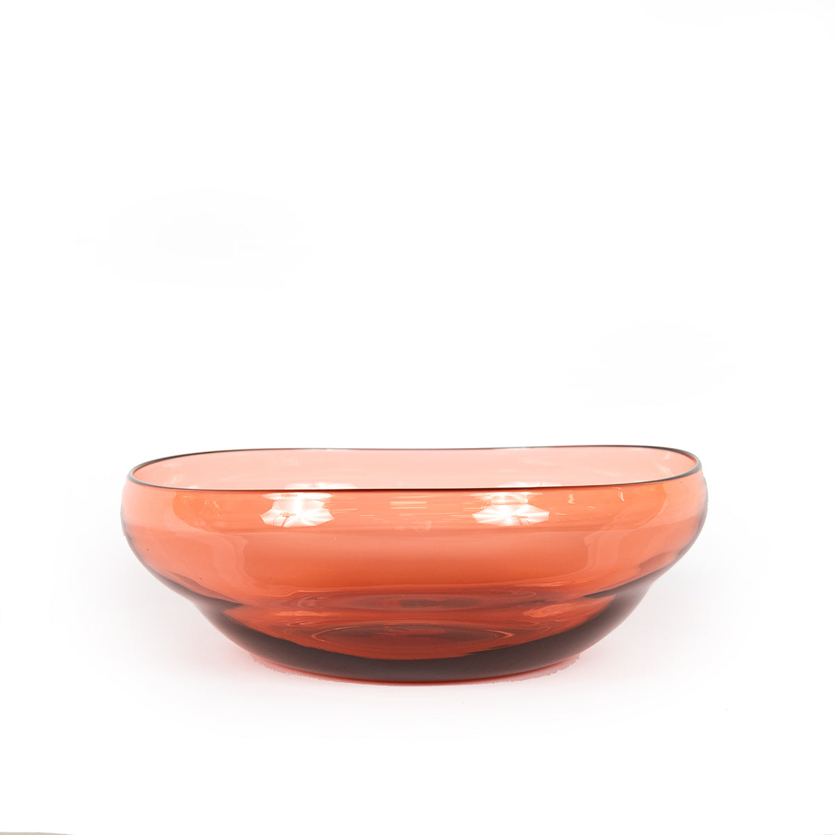 Burnt Orange Glass Large Stacking Bowl