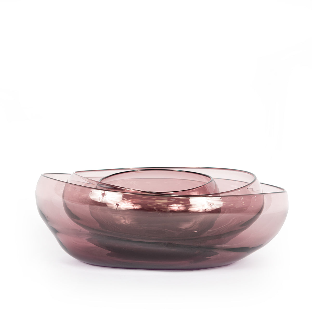 Mulberry Glass Large Stacking Bowl with other available sizes stacked inside