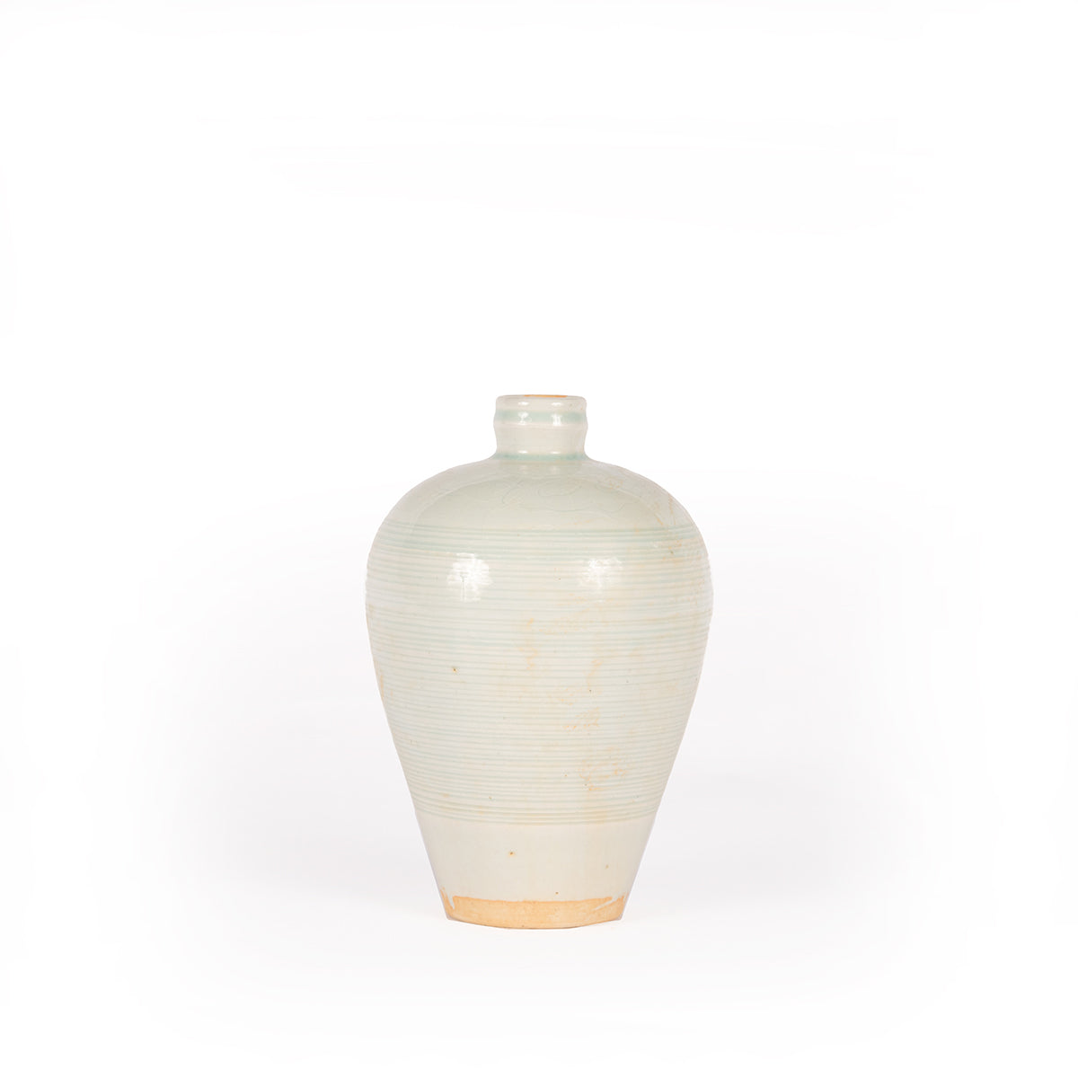 Celadon Horizontal Ribbed Vase