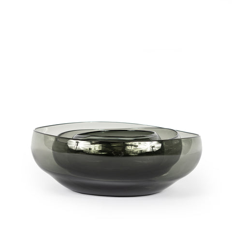 Pebble Glass Small Stacking Bowl stacked with additional sizes