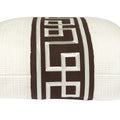 White Pillow with Brown Stripe, view from bottom