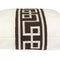 White Pillow with Brown Stripe, view from bottom