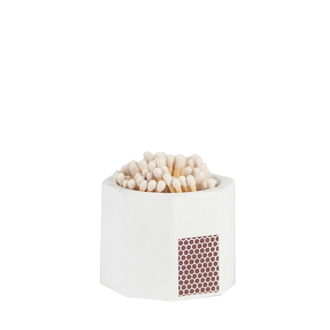 white match holder with white matches
