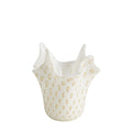 White and Gold Dot Glass Vase