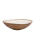wooden bowl with white enamel interior