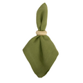 green napkin with yellow corded napkin ring