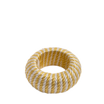 yellow and white striped corded napkin ring