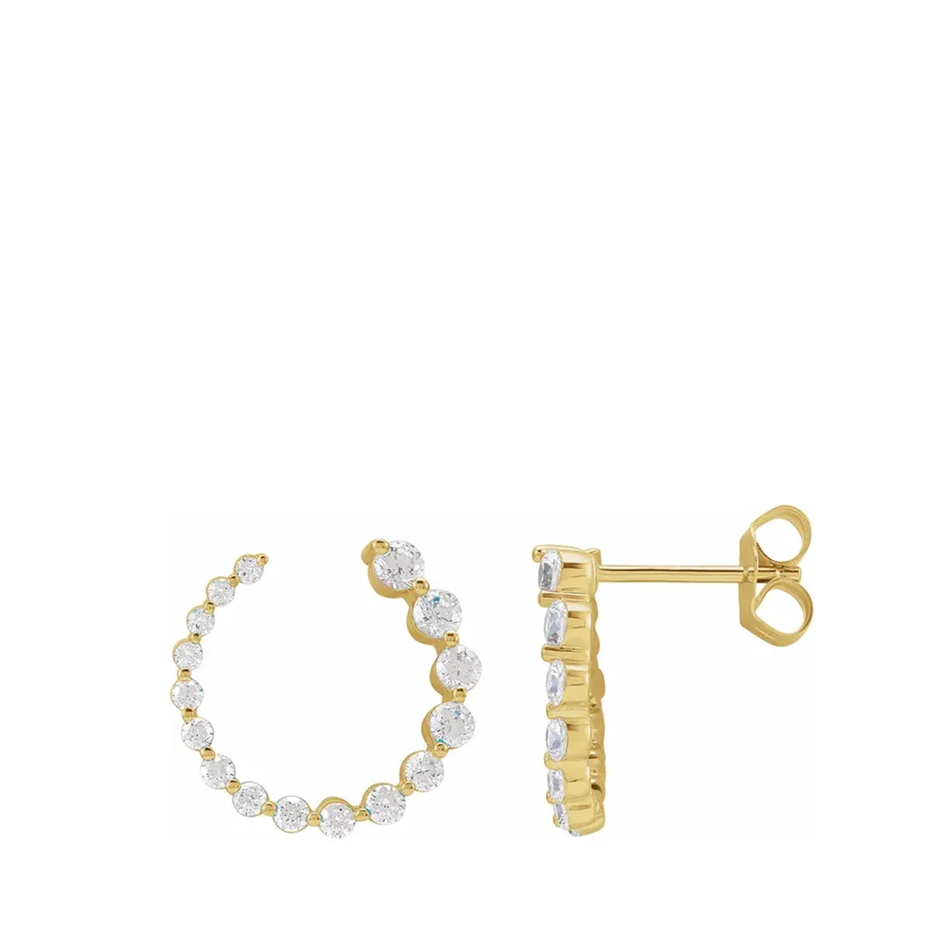 Graduated Hoops Graduated Diamond Hoops, Yellow Gold – Blue Print